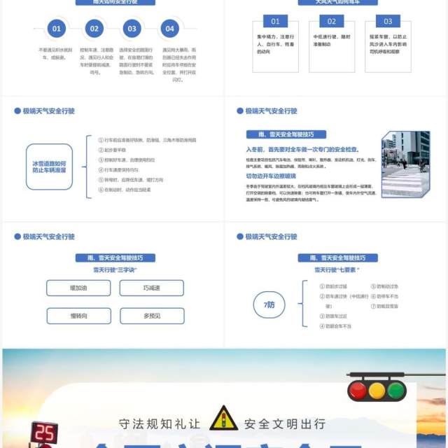 蓝色简约风全国交通安全日PPT模板