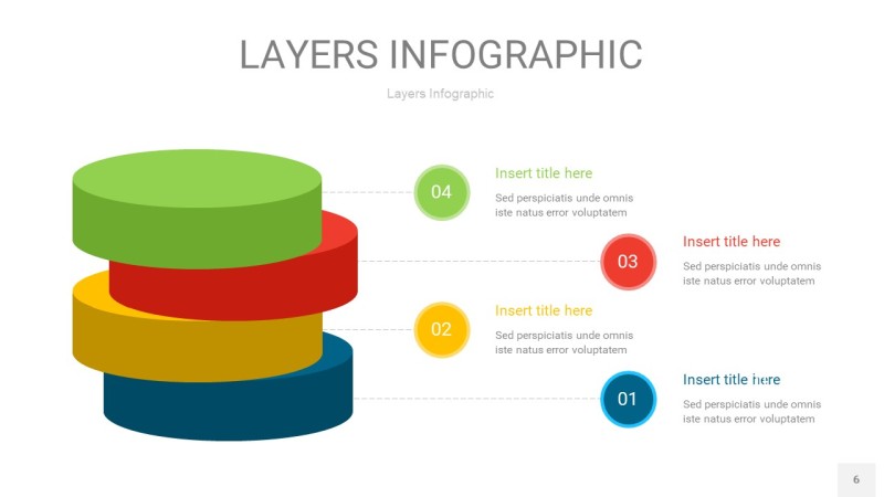 四色3D分层PPT信息图6
