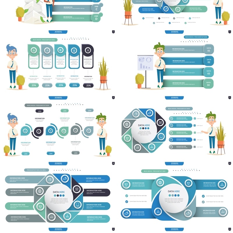创意信息图表PPT模板Infographic Presentation Templates6