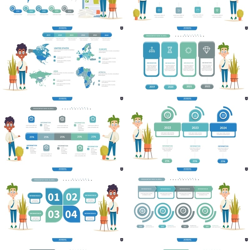创意信息图表PPT模板Infographic Presentation Templates6