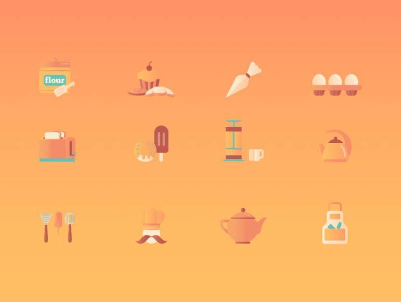 厨房＆烹调剪影的例证成套工具MoKitchen例证