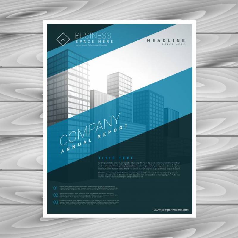 抽象的蓝色公司传单模板