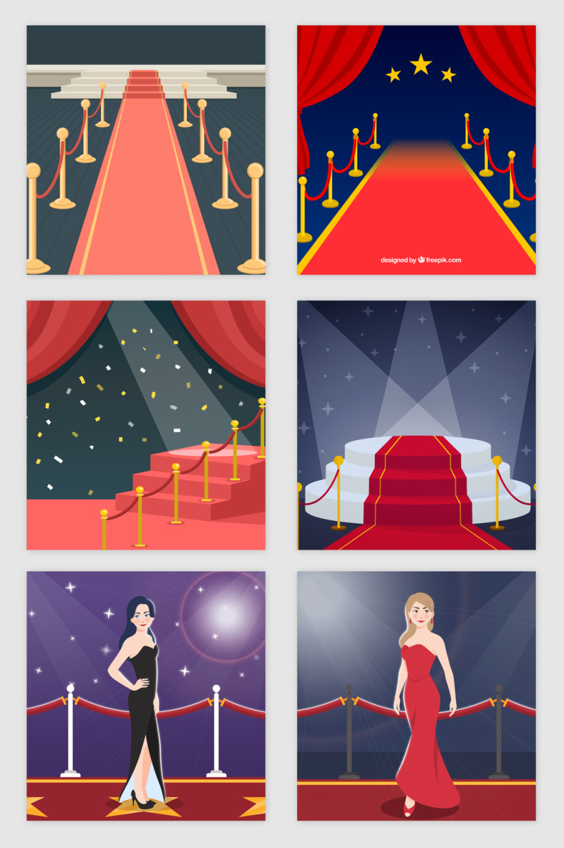 星光灿烂舞台名模矢量素材