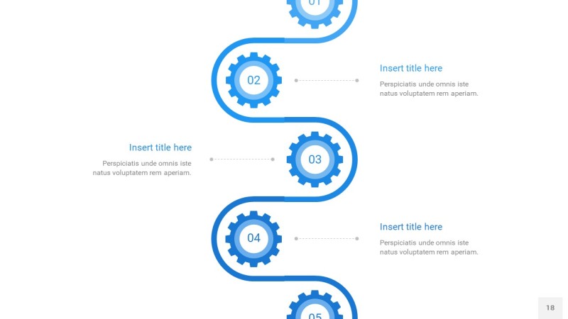 天蓝色齿轮PPT信息图18