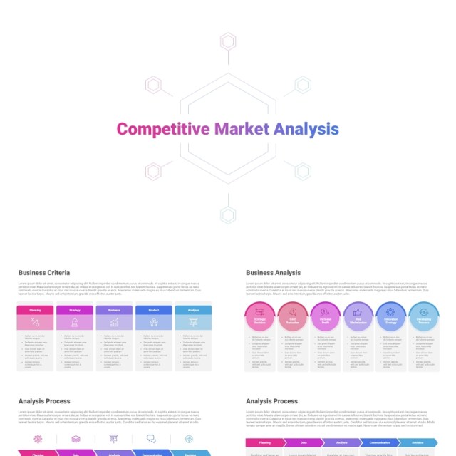 竞争市场分析信息图结构图PPT模板Competitive Market Analysis Powerpoint