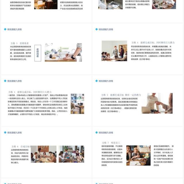 企业人才管理绩效潜能九宫格介绍动态PPT模板 企业人才管理绩效潜能九宫格介绍动态PPT模板