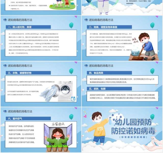 蓝色卡通幼儿园预防防控诺如病毒主题健康教育培训PPT模板 蓝色卡通幼儿园预防防控诺如病毒主题健康教育培训PPT模板