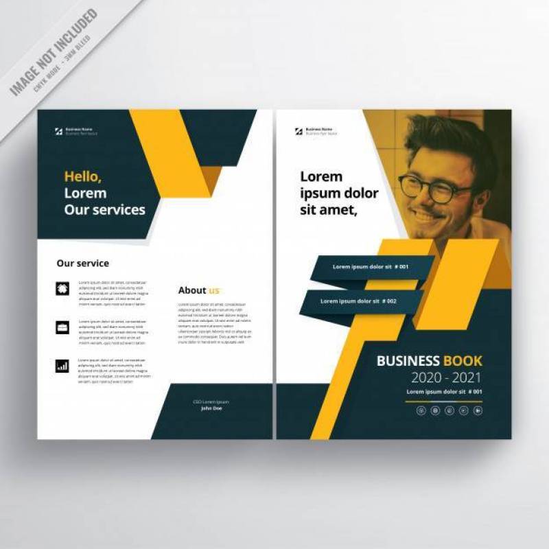 Yellow business brochure template.