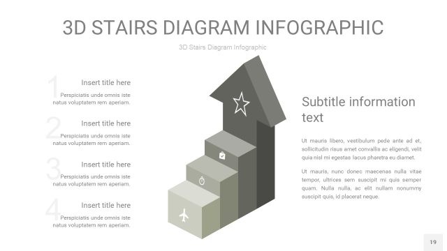 灰色3D阶梯PPT图表19