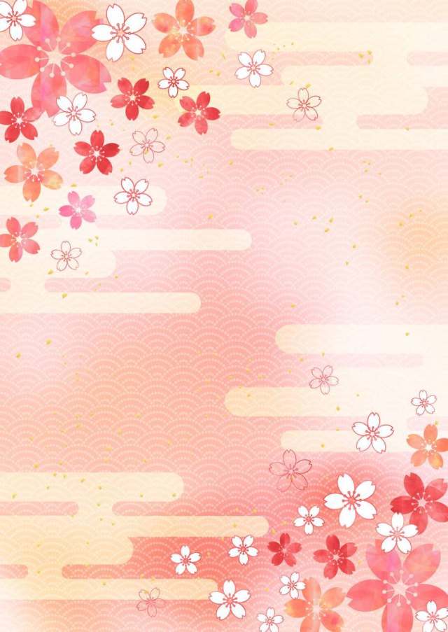 樱桃粉彩_日本图案_垂直1647年