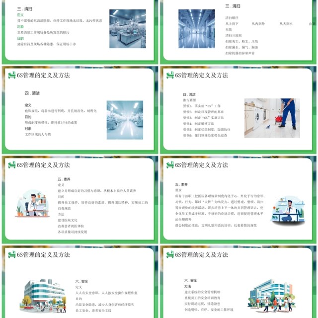 绿色简约风6s管理内容和标准PPT模板 绿色简约风6s管理内容和标准PPT模板