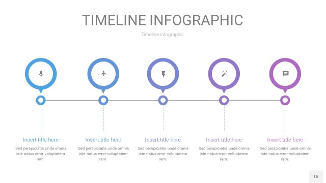 紫蓝色时间轴PPT信息图15