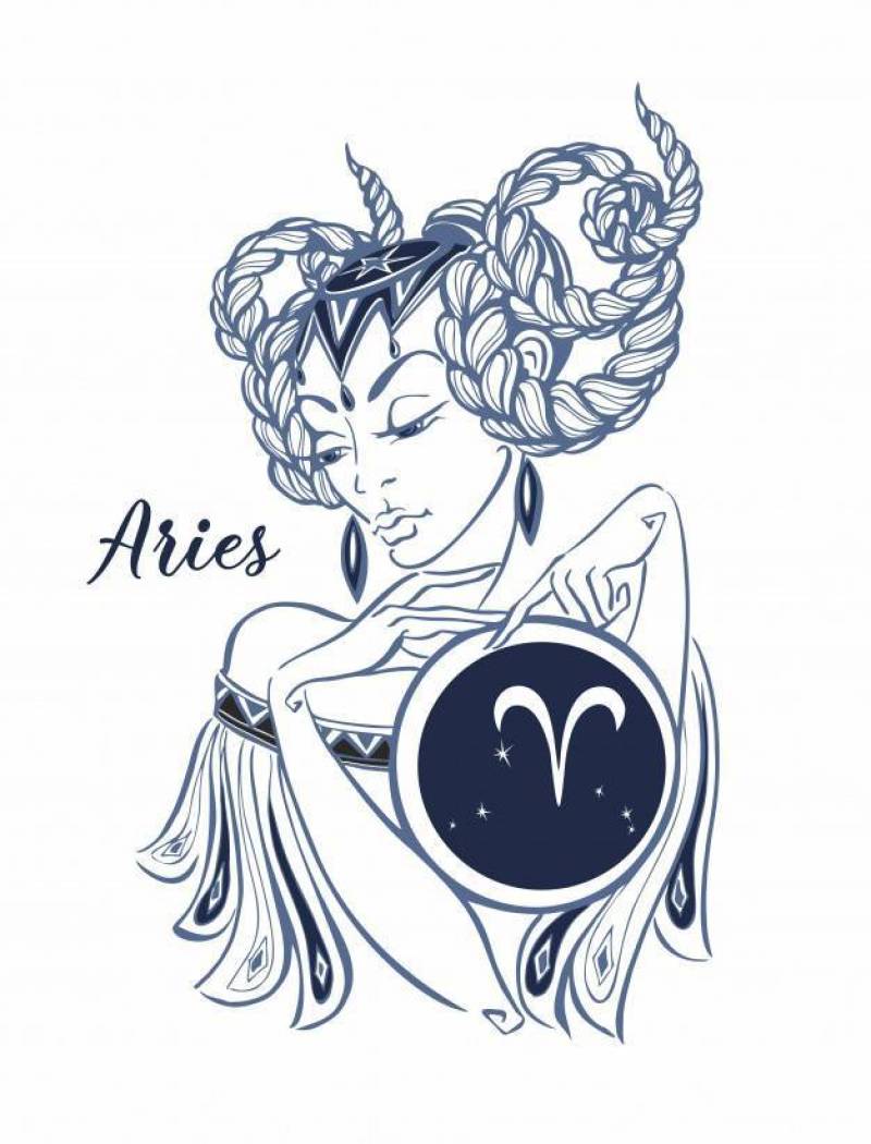 Zodiac sign Aries as a beautiful girl. Horoscope.