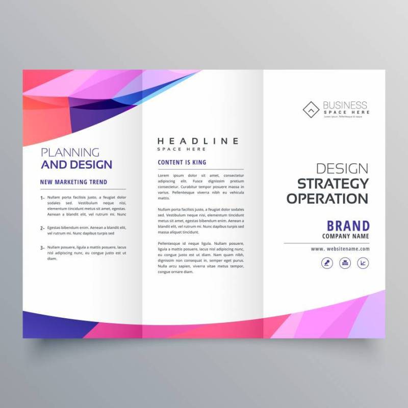 与抽象波浪灯笼业务宣传册设计模板