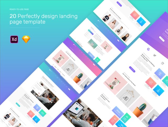 XD模板非常适合您的下一个Web项目。，Digital Agency Landing Template