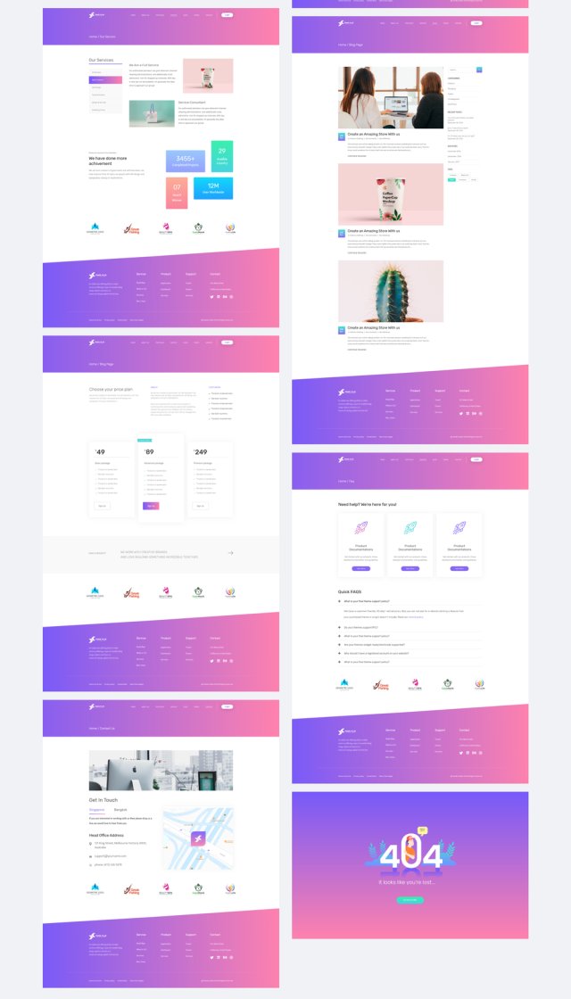 XD模板非常适合您的下一个Web项目。，Digital Agency Landing Template