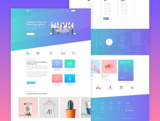 XD模板非常适合您的下一个Web项目。，Digital Agency Landing Template