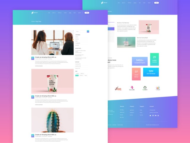 XD模板非常适合您的下一个Web项目。，Digital Agency Landing Template