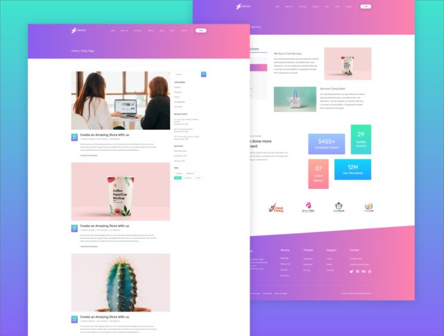 XD模板非常适合您的下一个Web项目。，Digital Agency Landing Template