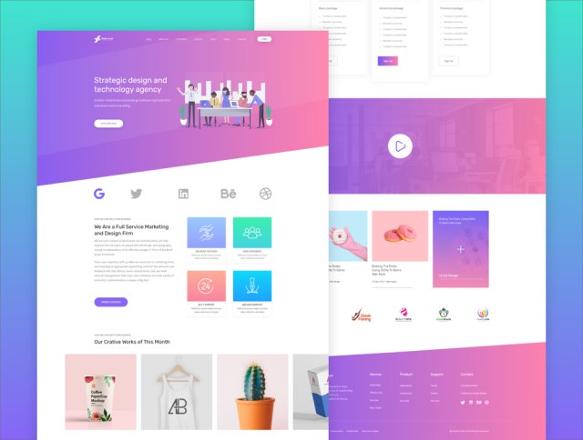 XD模板非常适合您的下一个Web项目。，Digital Agency Landing Template