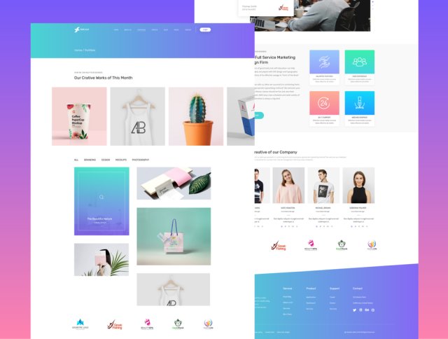 XD模板非常适合您的下一个Web项目。，Digital Agency Landing Template