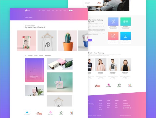 XD模板非常适合您的下一个Web项目。，Digital Agency Landing Template