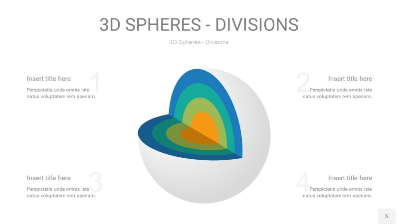 彩色3D球体切割PPT信息图5