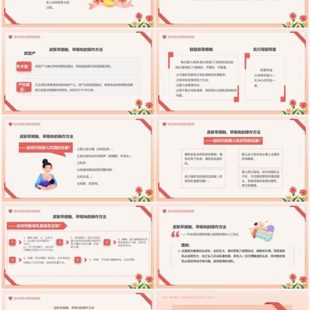 橙色卡通风母乳喂养知识分享PPT模板 橙色卡通风母乳喂养知识分享PPT模板