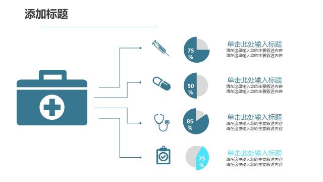 蓝色医疗医院用PPT图表20