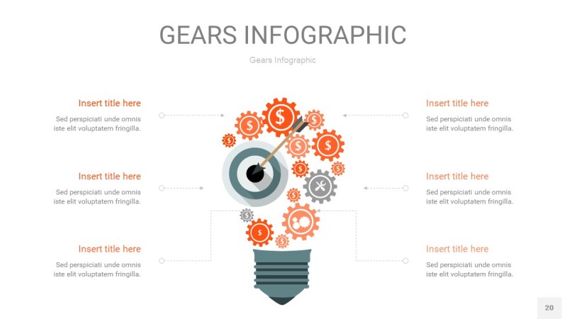 橙色齿轮PPT信息图20