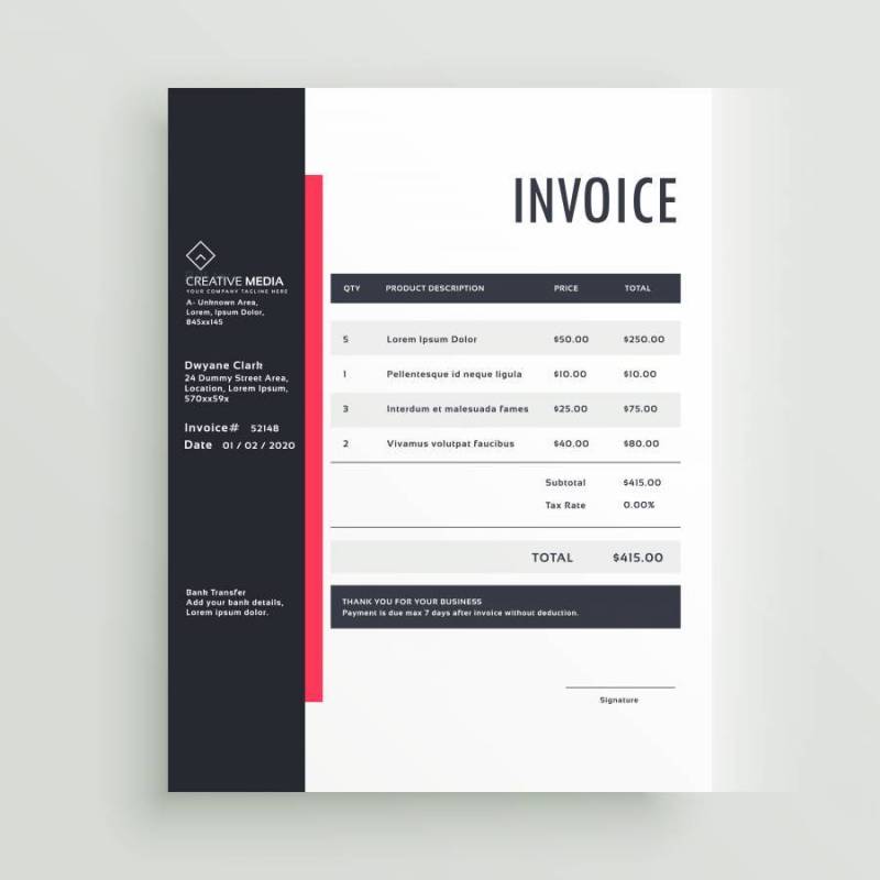 业务发票矢量模板设计