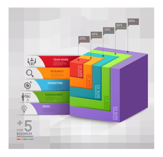 业务步骤信息图形矢量05