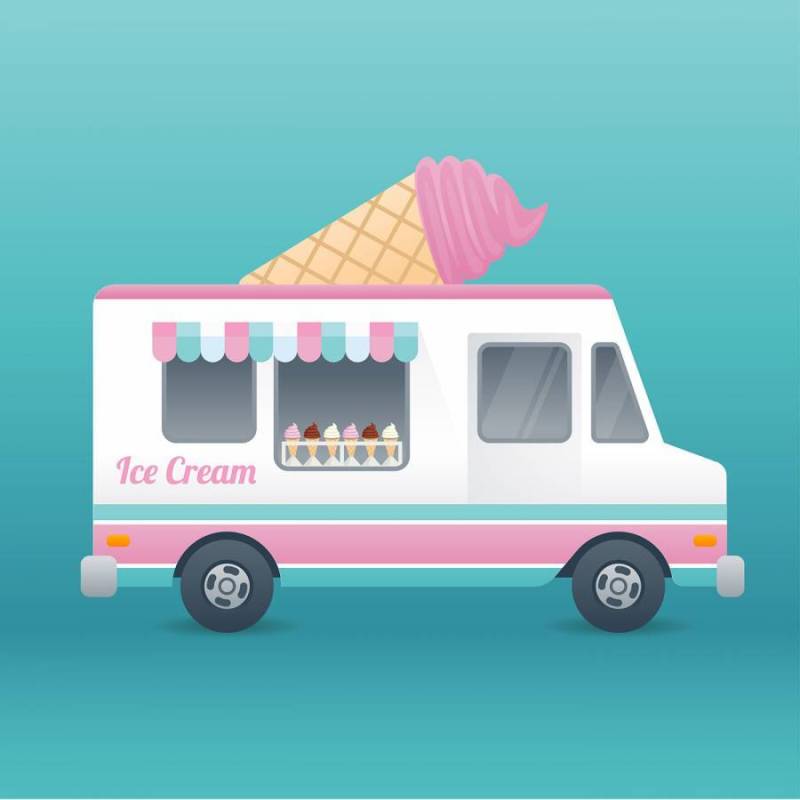 冰淇淋卡车矢量