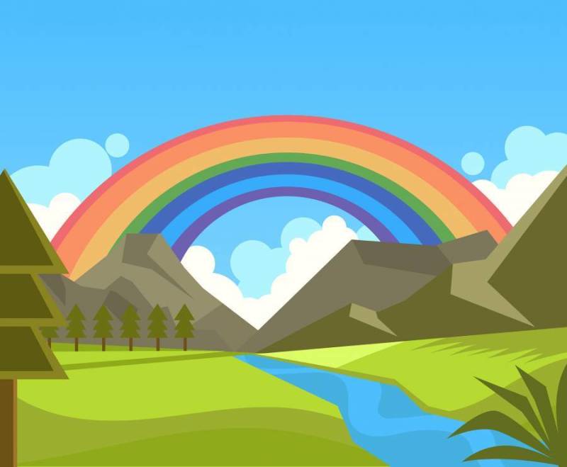 在自然向量的彩虹背景