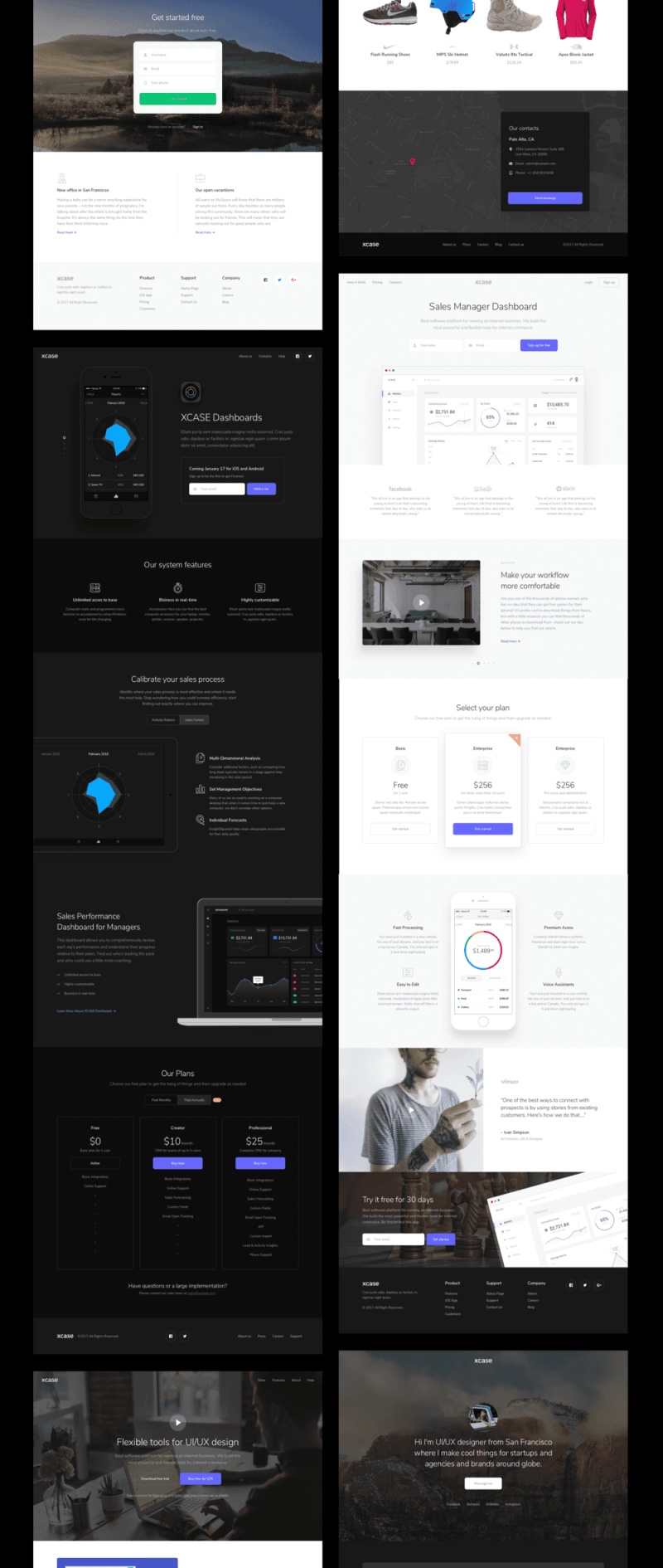 在Sketch，XCASE UI Kit中设计的清洁和基于Web的UI工具包