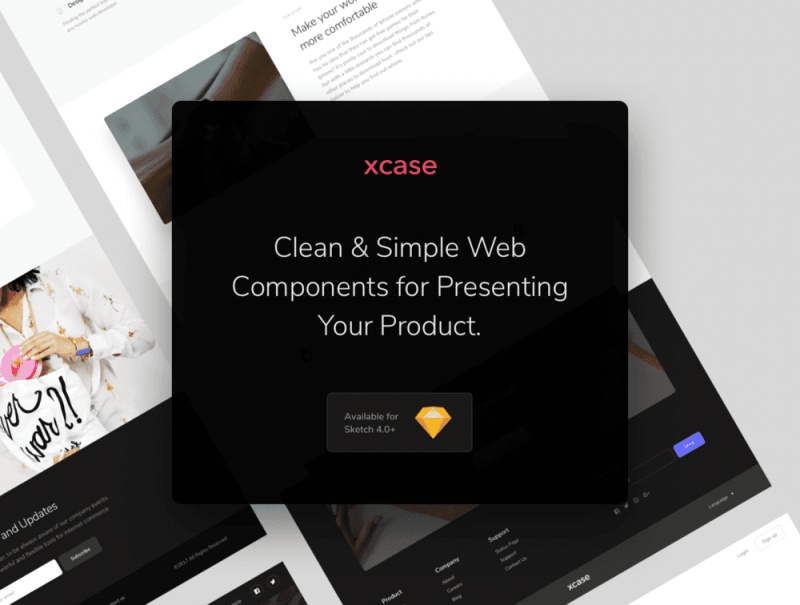 在Sketch，XCASE UI Kit中设计的清洁和基于Web的UI工具包