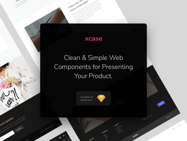 在Sketch，XCASE UI Kit中设计的清洁和基于Web的UI工具包