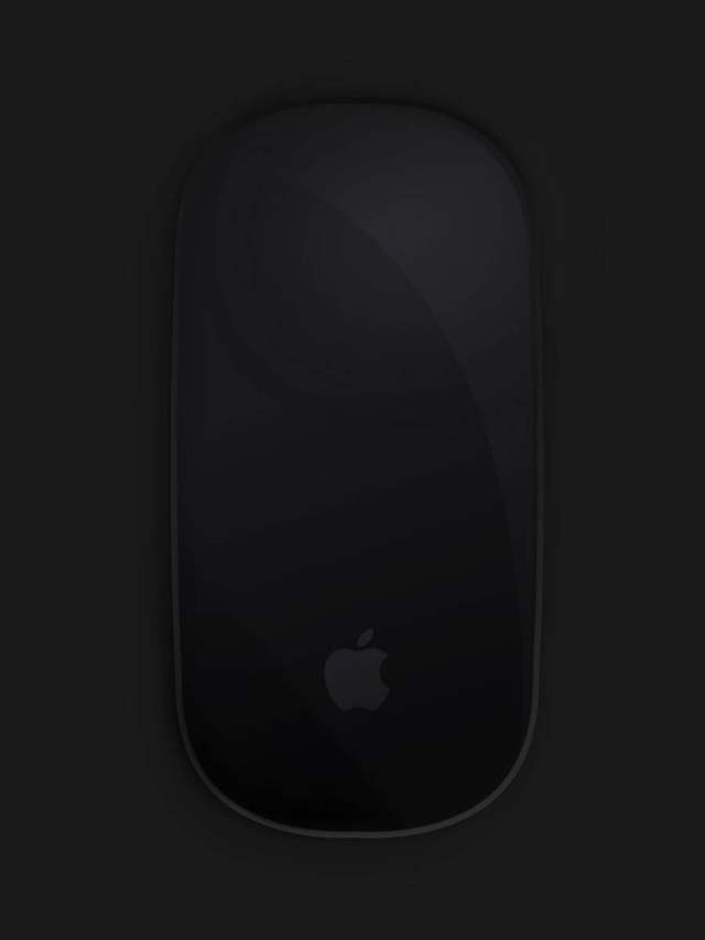 Magic Mouse 2 黑色顶视图模型