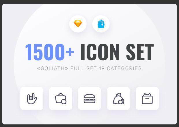 实用1500+图标素材集合GOLIATH 1500+ ICON SET