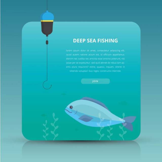 深海捕鱼活动邀请模板。