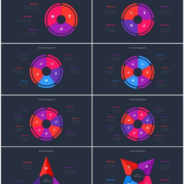 深色背景红色蓝色圆形结构图并列关系信息图表PPT元素素材Infographic Red Blue 深色背景红色蓝色圆形结构图并列关系信息图表PPT元素素材Infographic Red Blue