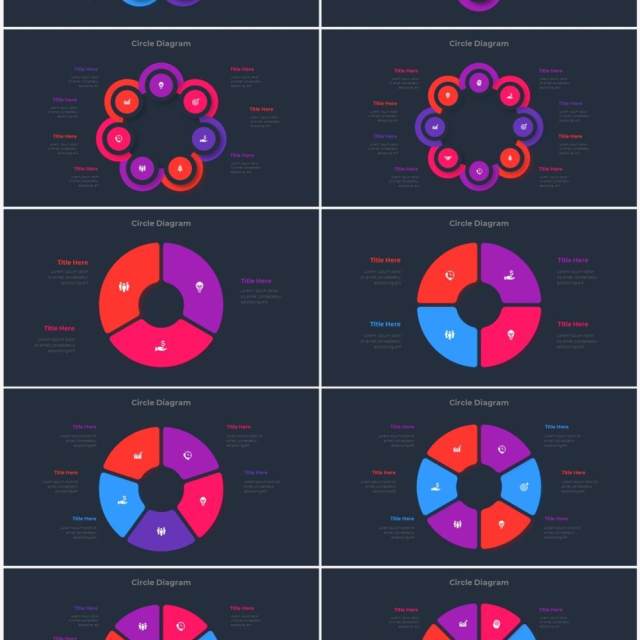 深色背景红色蓝色圆形结构图并列关系信息图表PPT元素素材Infographic Red Blue 深色背景红色蓝色圆形结构图并列关系信息图表PPT元素素材Infographic Red Blue