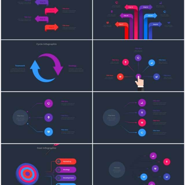 深色背景红色蓝色圆形结构图并列关系信息图表PPT元素素材Infographic Red Blue 深色背景红色蓝色圆形结构图并列关系信息图表PPT元素素材Infographic Red Blue