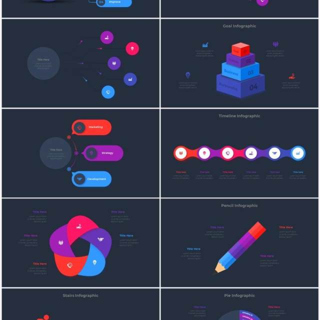 深色背景红色蓝色圆形结构图并列关系信息图表PPT元素素材Infographic Red Blue 深色背景红色蓝色圆形结构图并列关系信息图表PPT元素素材Infographic Red Blue
