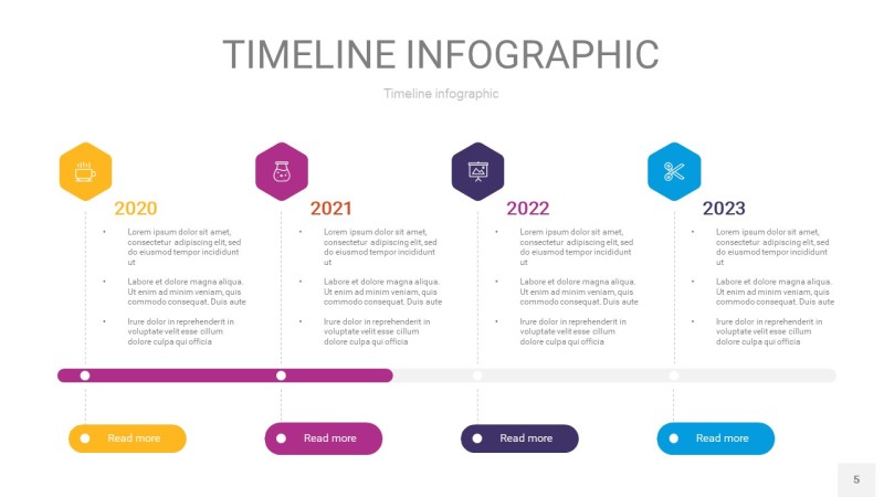 多彩时间轴PPT信息图5