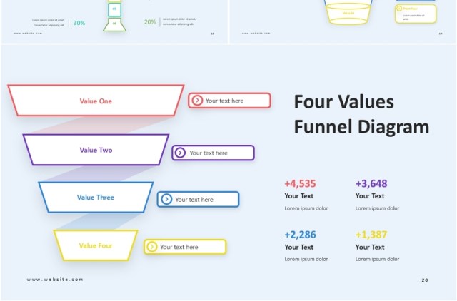 四个模块漏斗图PPT模板Funnel Diagram - Presentation Template