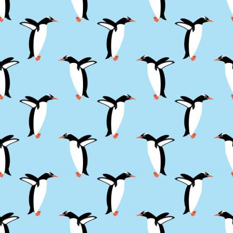 在深蓝背景的无缝的企鹅传染媒介样式