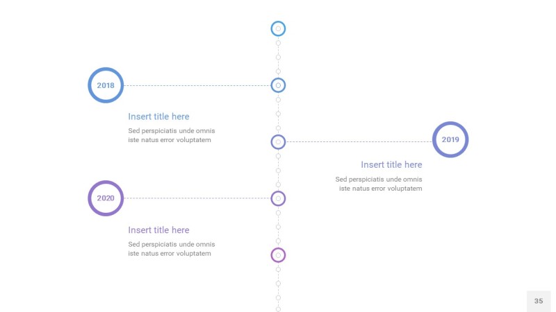 紫蓝色时间轴PPT信息图35
