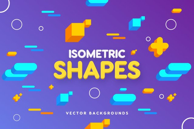 等轴测几何图形背景AI矢量素材Isometric Geo Shapes Backgrounds