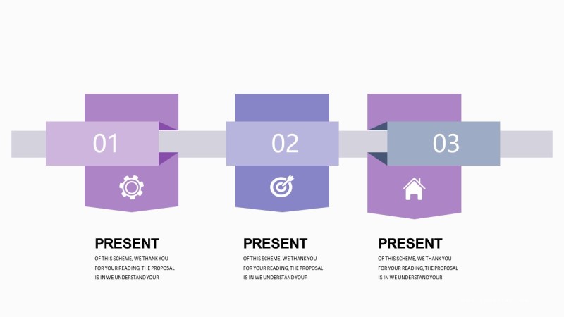 紫罗兰色并列关系PPT图表-28